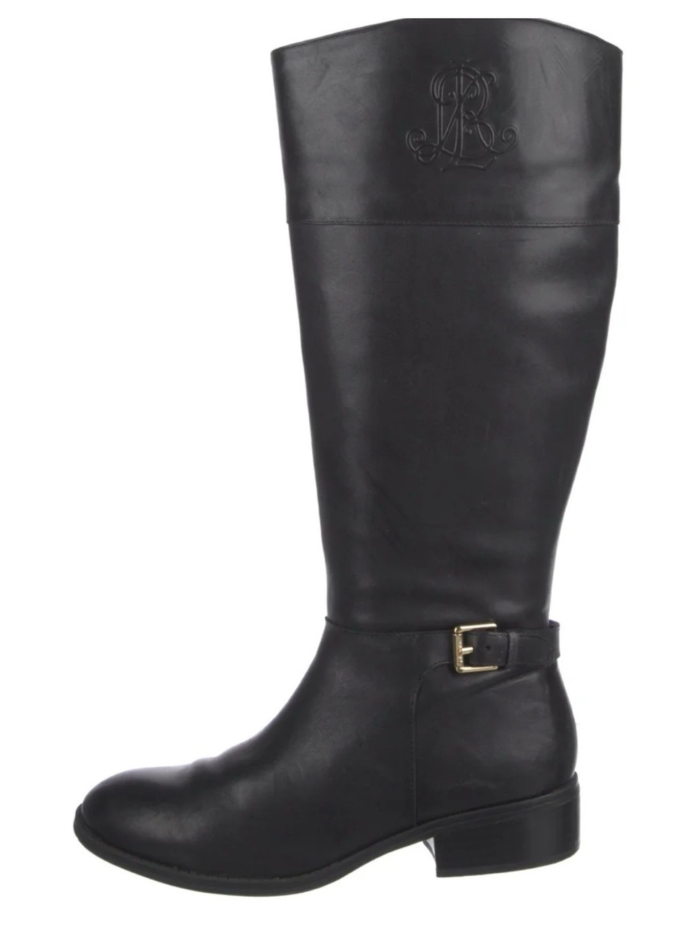 Ralph Lauren Madisen Burnished Leather Almond Toe Knee High Riding Boots 8.5